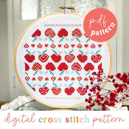 Apples for Days Digital Modern Cross Stitch Pattern - Craft Make Do