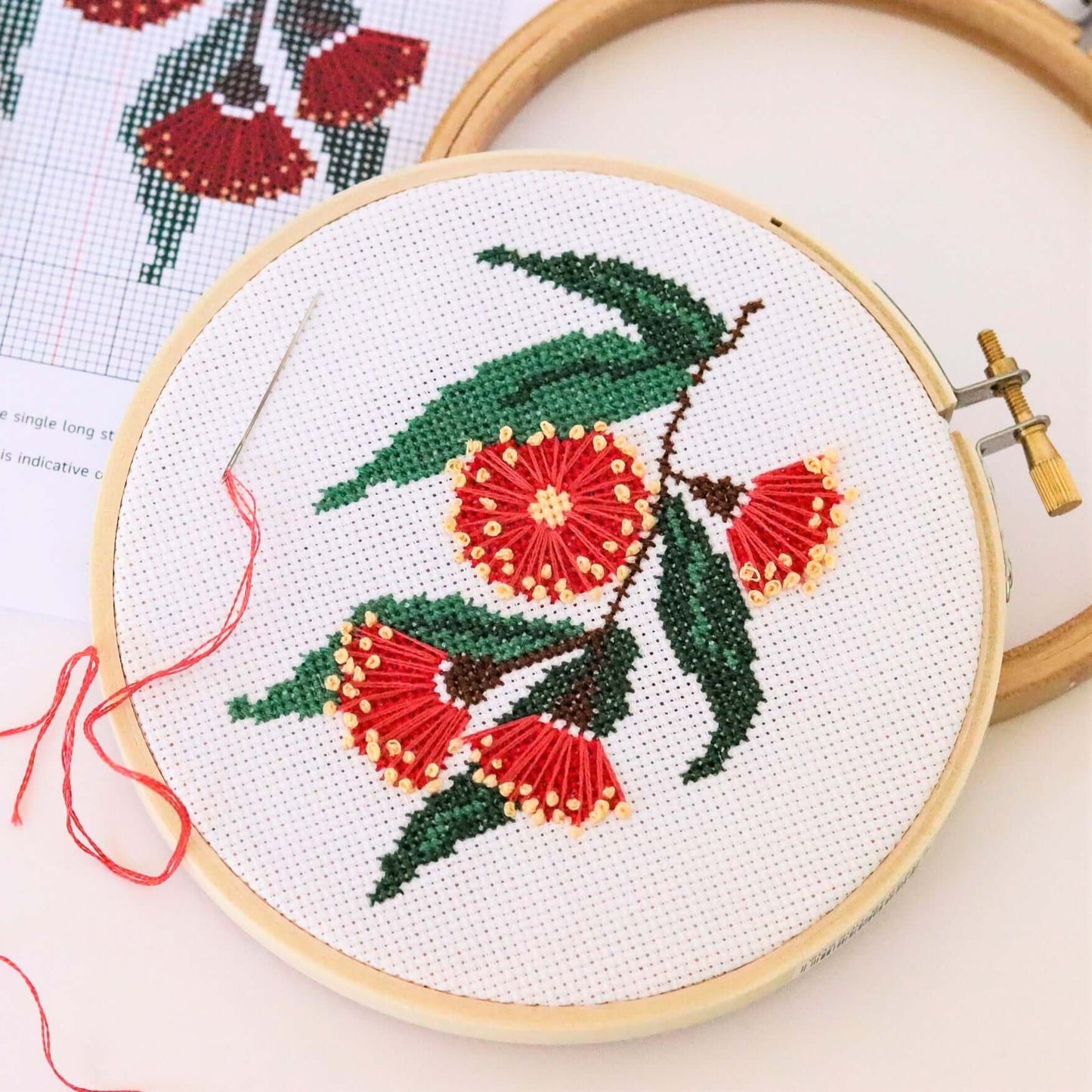 Eucalyptus Blossom Modern Cross Stitch Kit - Craft Make Do