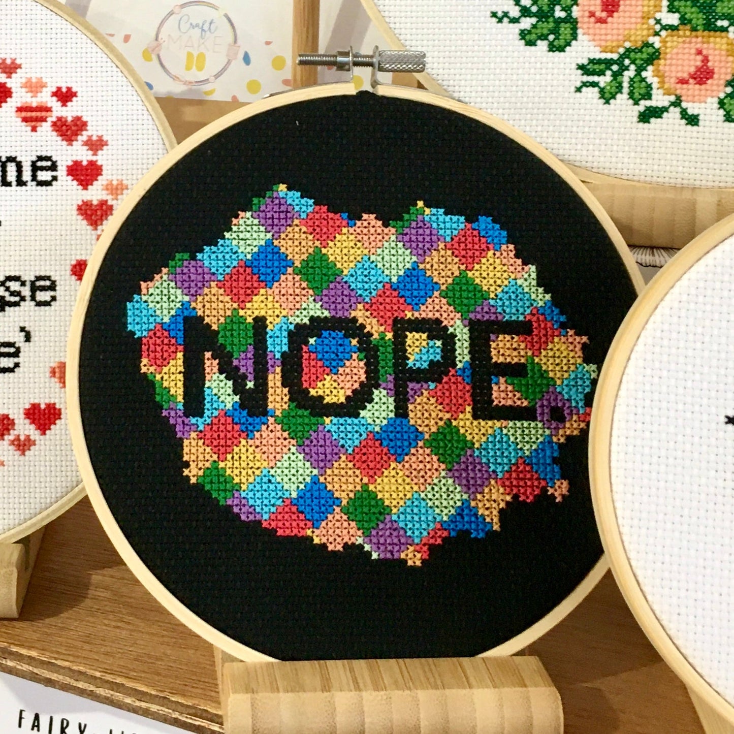 Nope. Modern Cross Stitch Kit - Craft Make Do