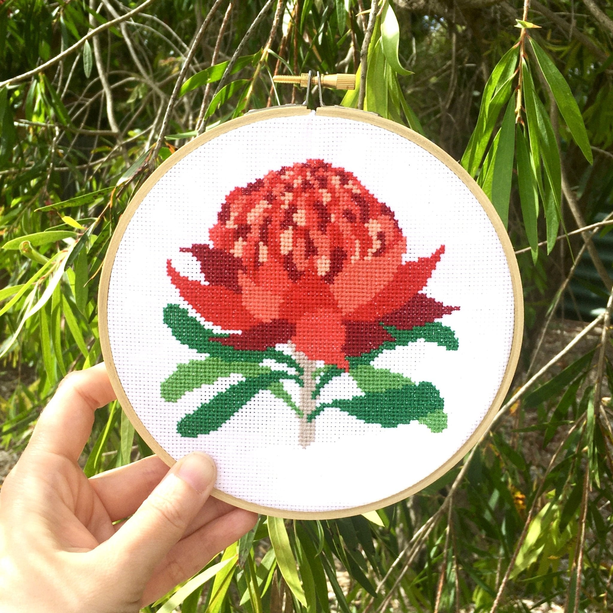 Waratah Cross Stitch Kit - Craft Make Do