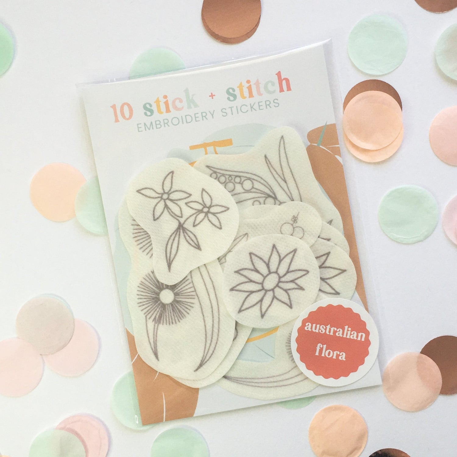 Australian Flora Stick and Stitch Embroidery Stickers - Craft Make Do