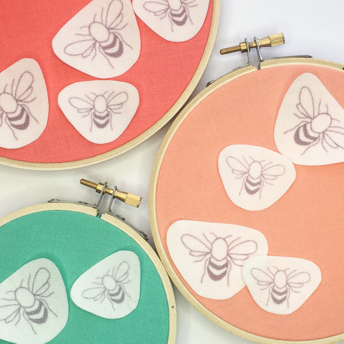 Bees Stick and Stitch Embroidery Designs - Craft Make Do
