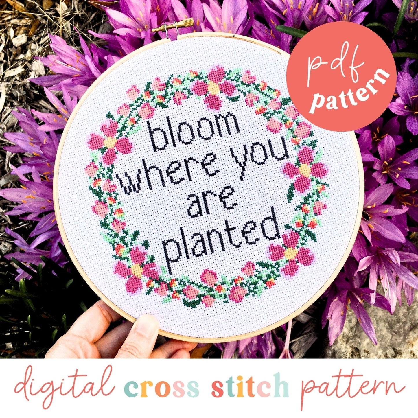 Bloom Digital Modern Cross Stitch PDF Pattern - Craft Make Do