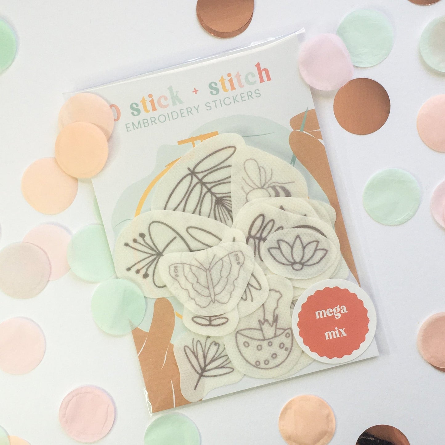 Mega Mix Stick and Stitch Embroidery Stickers - Craft Make Do