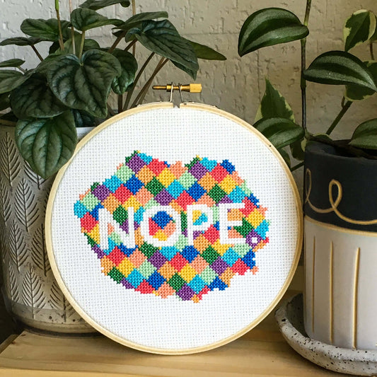 Nope. Modern Cross Stitch Kit - Craft Make Do