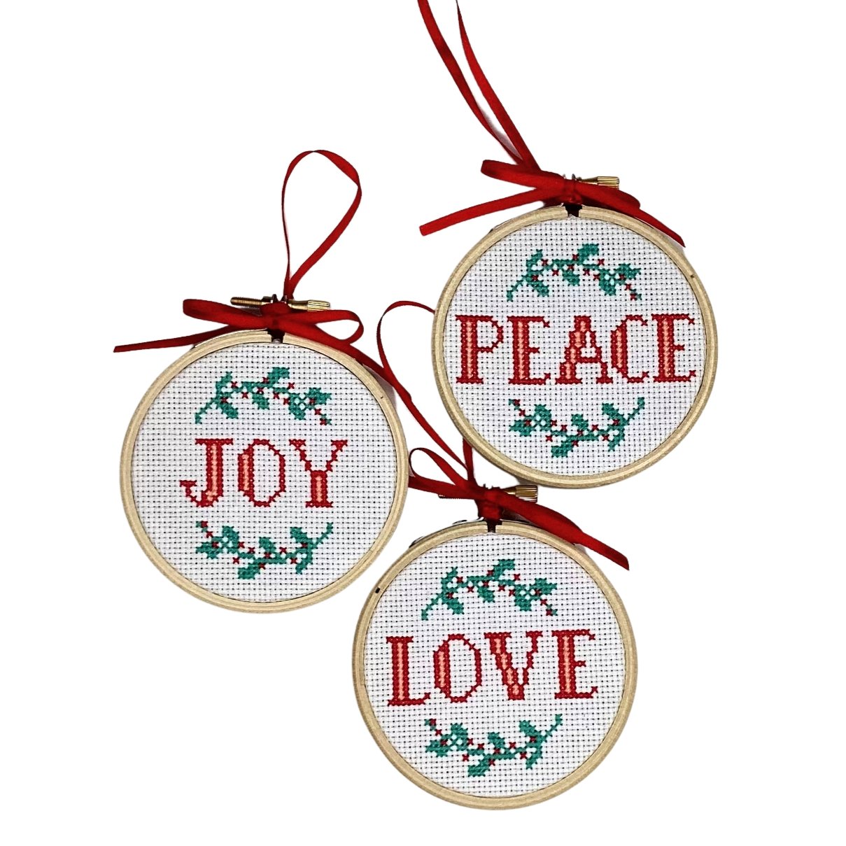 Peace. Joy. Love. Christmas Cross Stitch Kit - PRE-ORDER - Craft Make Do