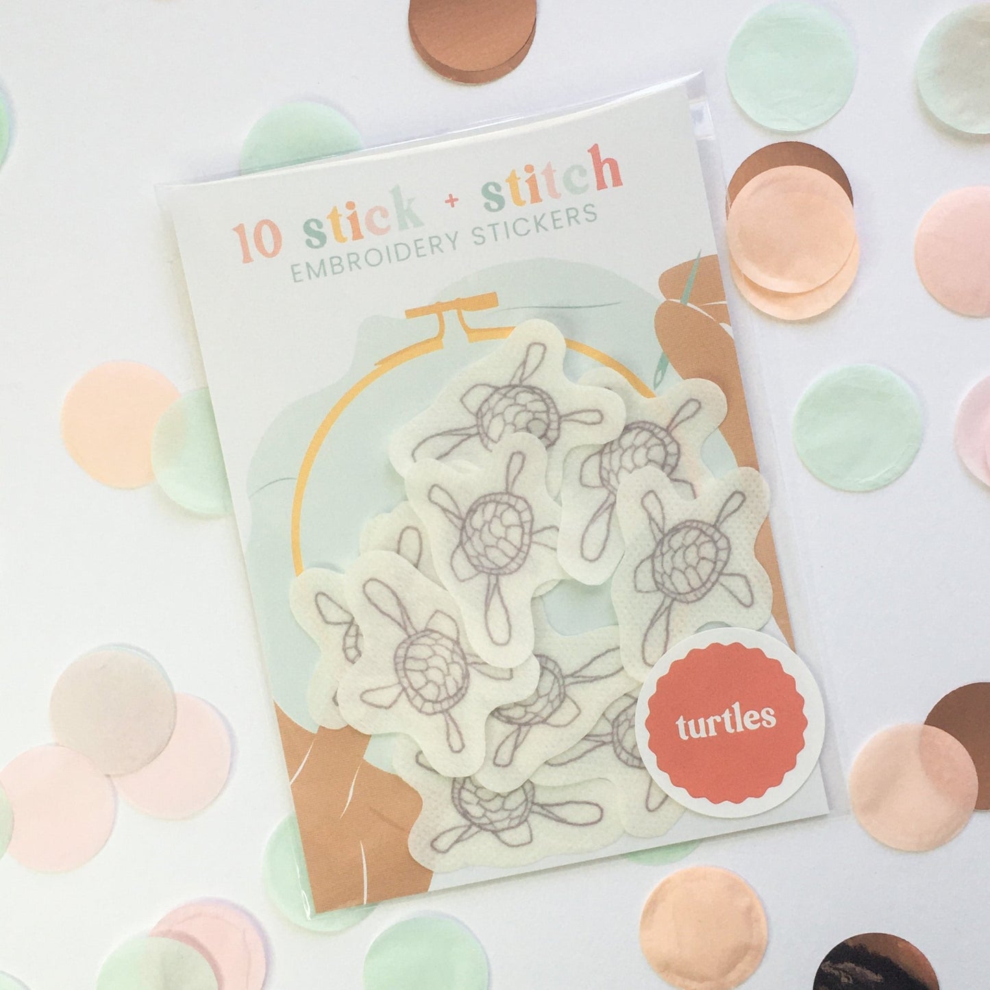 Turtles Stick and Stitch Embroidery Stickers - Craft Make Do